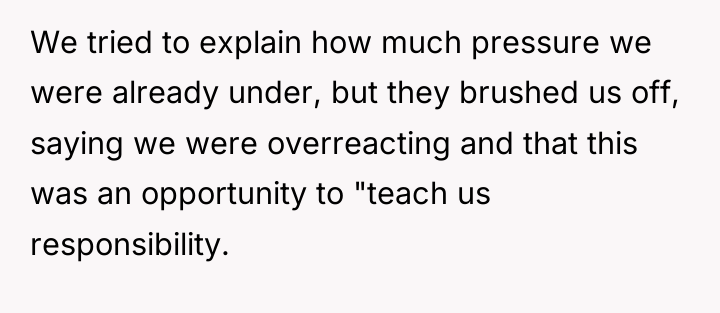 We tried to explain how much pressure we were already...