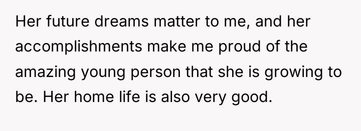Her future dreams matter to me, and her accomplishments make...