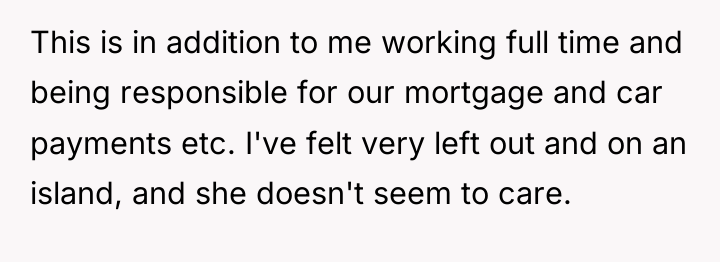 This is in addition to me working full time and...