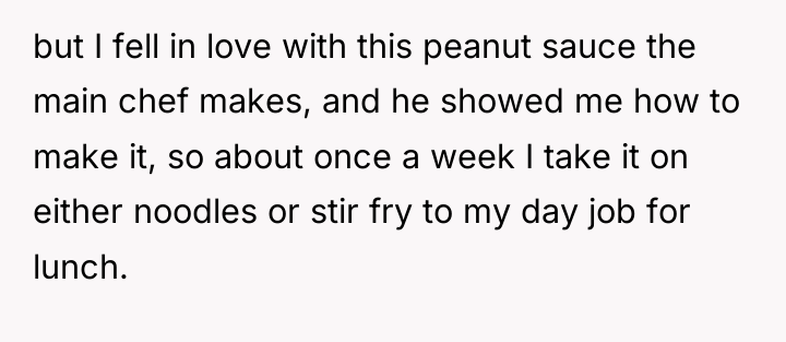 but I fell in love with this peanut sauce the...