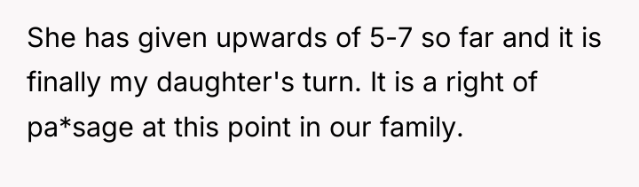She has given upwards of 5-7 so far and it...