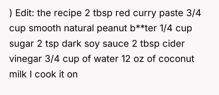 ) Edit: the recipe 2 tbsp red curry paste 3/4...