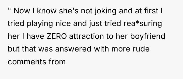 " Now I know she's not joking and at first...