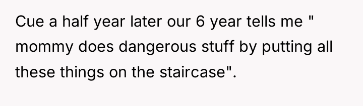 Cue a half year later our 6 year tells me...