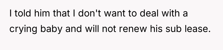I told him that I don't want to deal with...