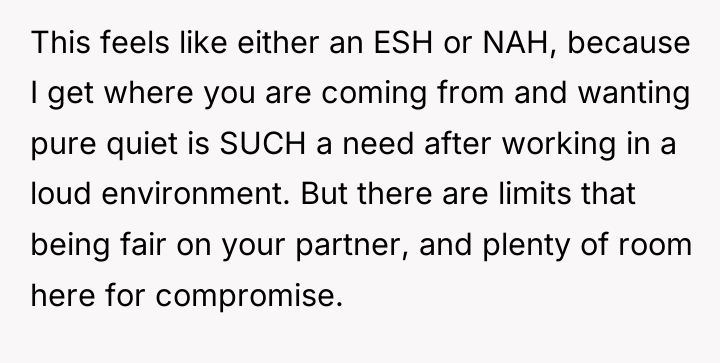 This feels like either an ESH or NAH, because I...