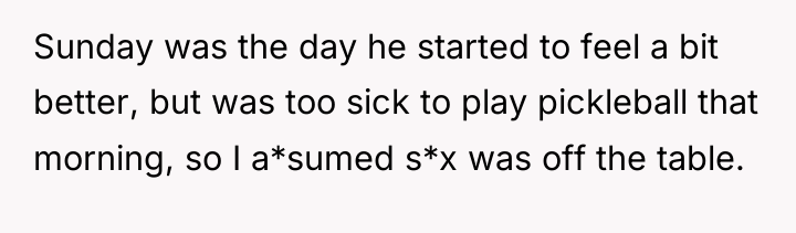 Sunday was the day he started to feel a bit...