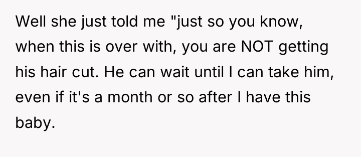 Well she just told me "just so you know, when...