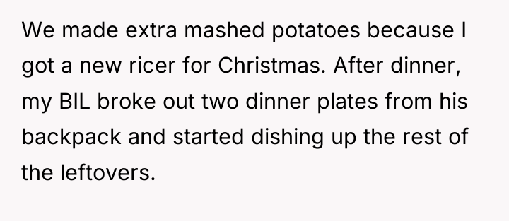 We made extra mashed potatoes because I got a new...