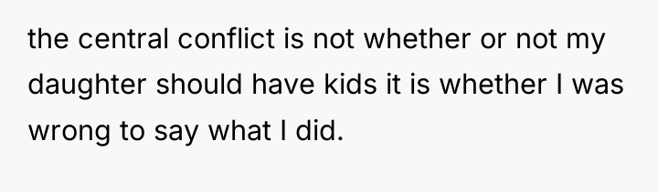 the central conflict is not whether or not my daughter...