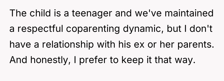 The child is a teenager and we've maintained a respectful...