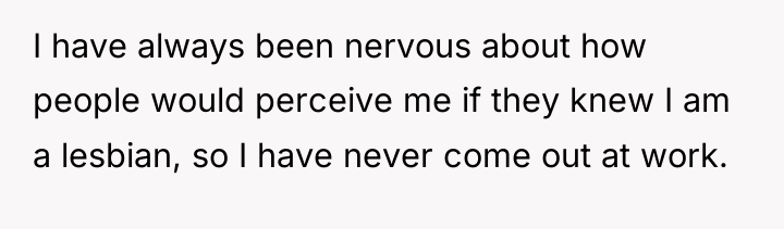 I have always been nervous about how people would perceive...