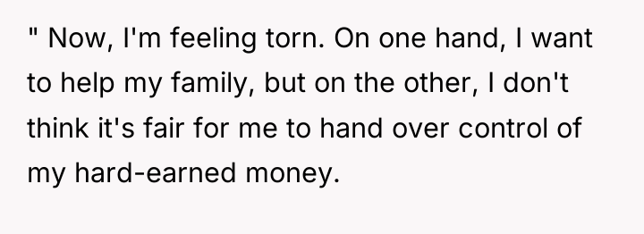" Now, I'm feeling torn. On one hand, I want...