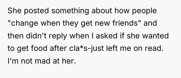 She posted something about how people "change when they get...