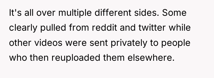 It's all over multiple different sides. Some clearly pulled from...