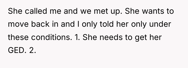 She called me and we met up. She wants to...