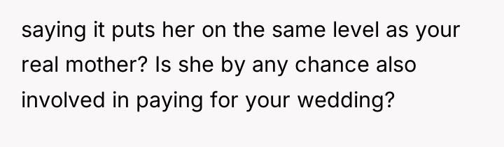 saying it puts her on the same level as your...