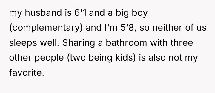 my husband is 6'1 and a big boy (complementary) and...