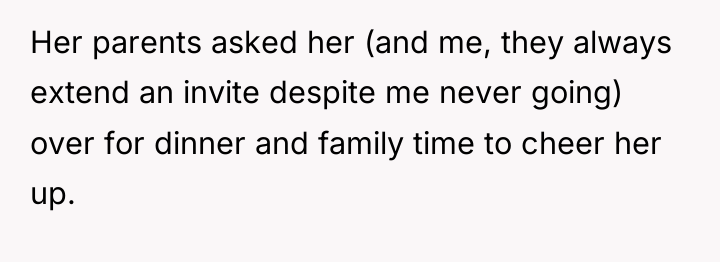 Her parents asked her (and me, they always extend an...