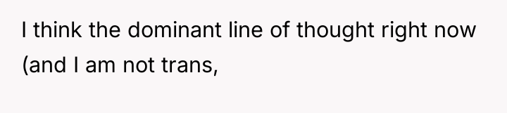 I think the dominant line of thought right now (and...