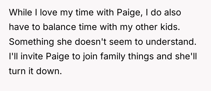 While I love my time with Paige, I do also...