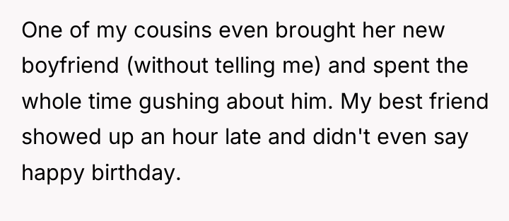One of my cousins even brought her new boyfriend (without...