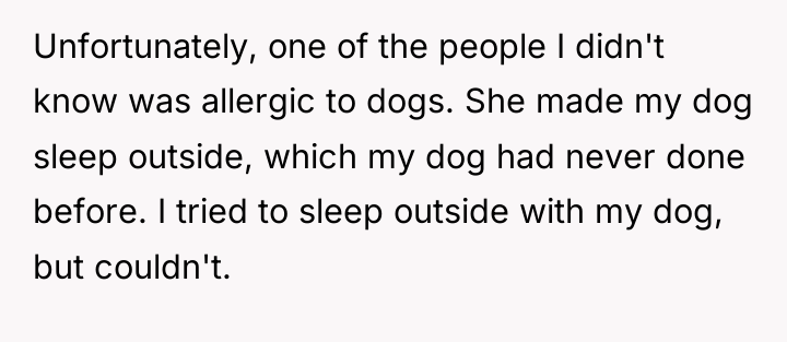 Unfortunately, one of the people I didn't know was allergic...
