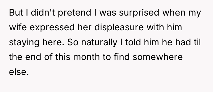 But I didn't pretend I was surprised when my wife...