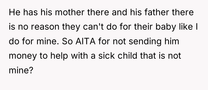 He has his mother there and his father there is...