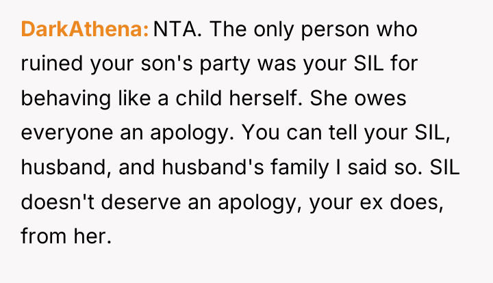 DarkAthena NTA. The only person who ruined your son's party...