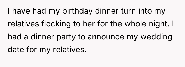 I have had my birthday dinner turn into my relatives...