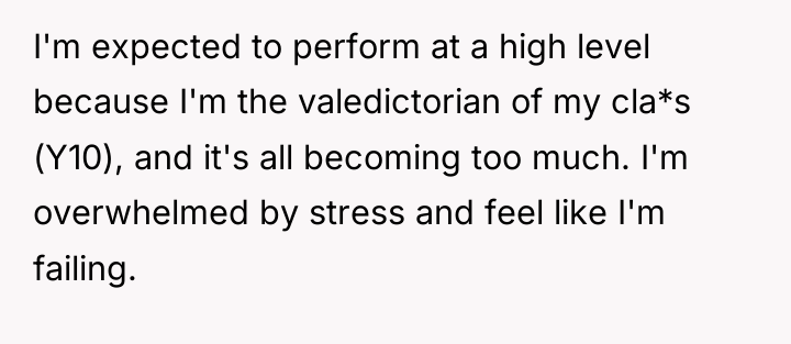 I'm expected to perform at a high level because I'm...