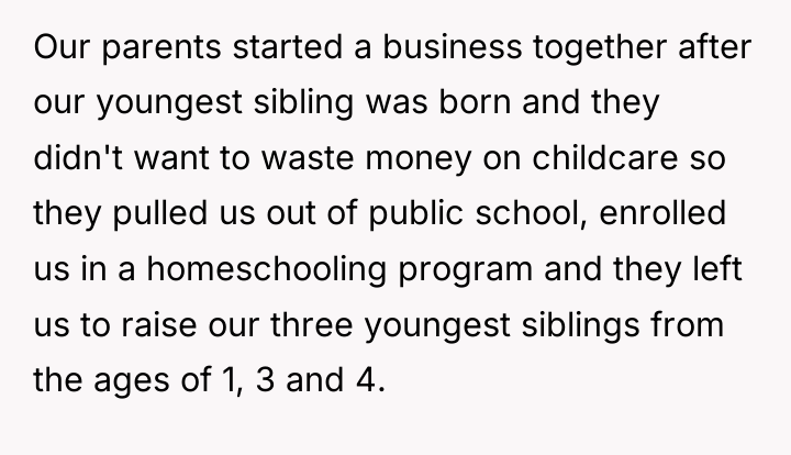 Our parents started a business together after our youngest sibling...