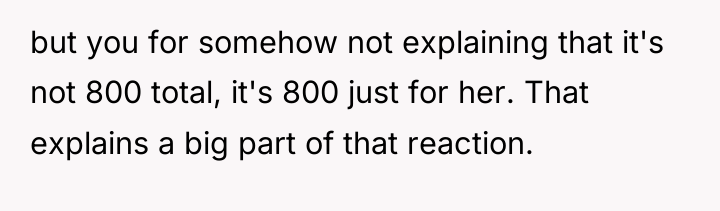 but you for somehow not explaining that it's not 800...