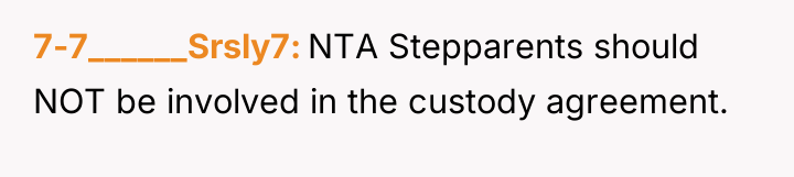7-7______Srsly7 NTA Stepparents should NOT be involved in the custody...