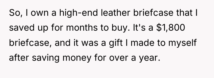 So, I own a high-end leather briefcase that I saved...