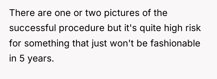 There are one or two pictures of the successful procedure...
