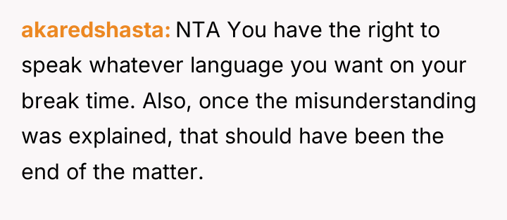 akaredshasta NTA You have the right to speak whatever language...