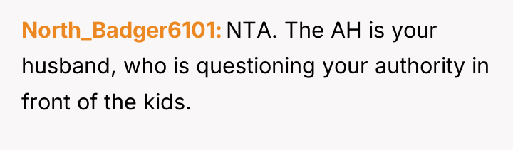 North_Badger6101 NTA. The AH is your husband, who is questioning...
