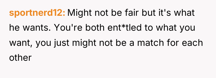 sportnerd12 Might not be fair but it's what he wants....