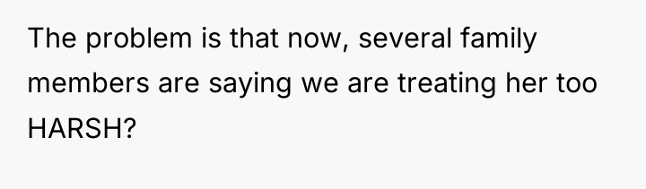 The problem is that now, several family members are saying...