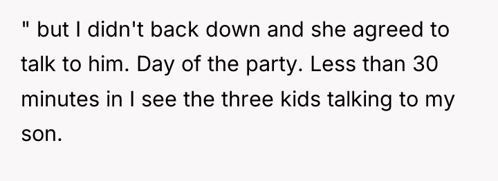 " but I didn't back down and she agreed to...