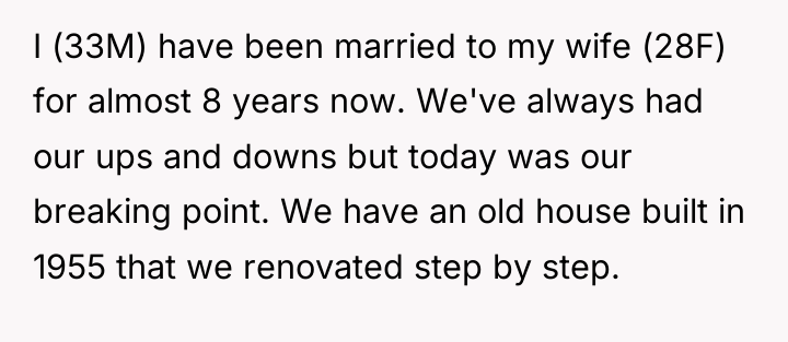 I (33M) have been married to my wife (28F) for...