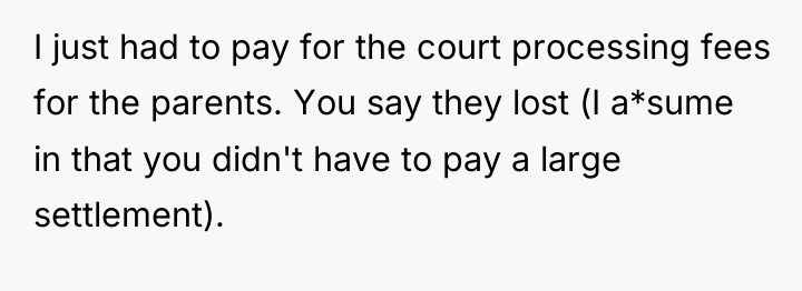 I just had to pay for the court processing fees...