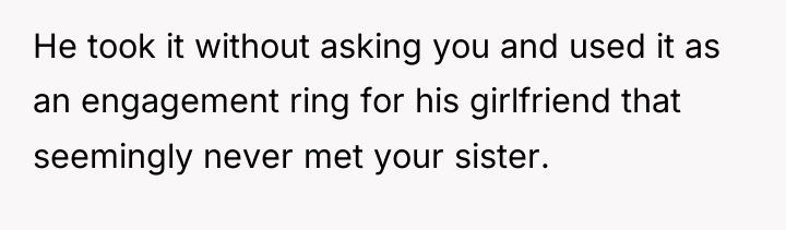 He took it without asking you and used it as...