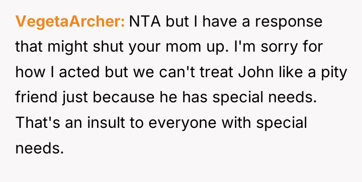 VegetaArcher NTA but I have a response that might shut...