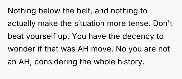 Nothing below the belt, and nothing to actually make the...
