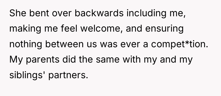 She bent over backwards including me, making me feel welcome,...