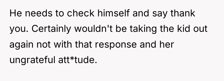 He needs to check himself and say thank you. Certainly...