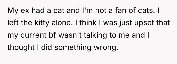My ex had a cat and I'm not a fan...